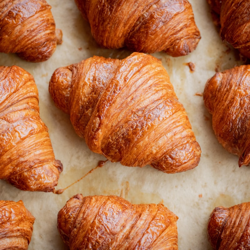 A rectangular pain au chocolat with visible flaky layers